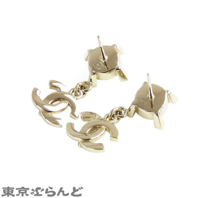 シャネル CHANEL ピアス ゴールドxブラック メタル ココマーク ターン