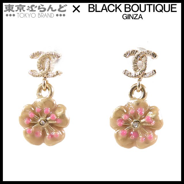 シャネル CHANEL ココマーク フラワーモチーフ ピアス ゴールド メタル