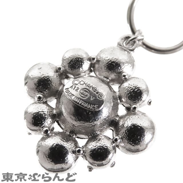 シャネル CHANEL ビジュー フープ ピアス シルバー メタル ライン