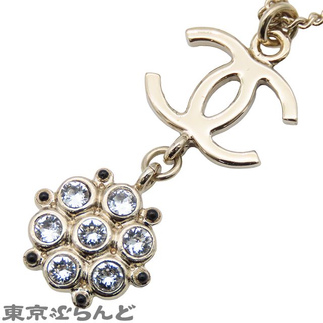 シャネル CHANEL ペンダント ゴールド メタル ラインストーン ココ