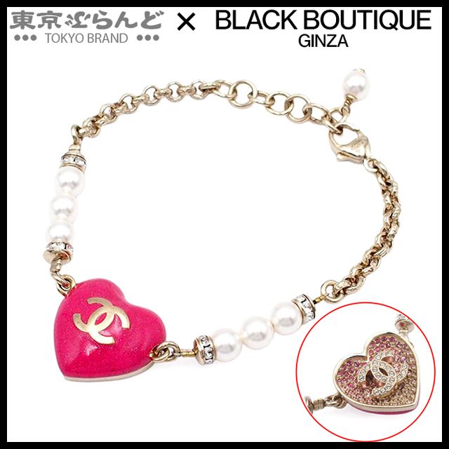 シャネル CHANEL ブレスレット ピンクxゴールド メタル コスチューム