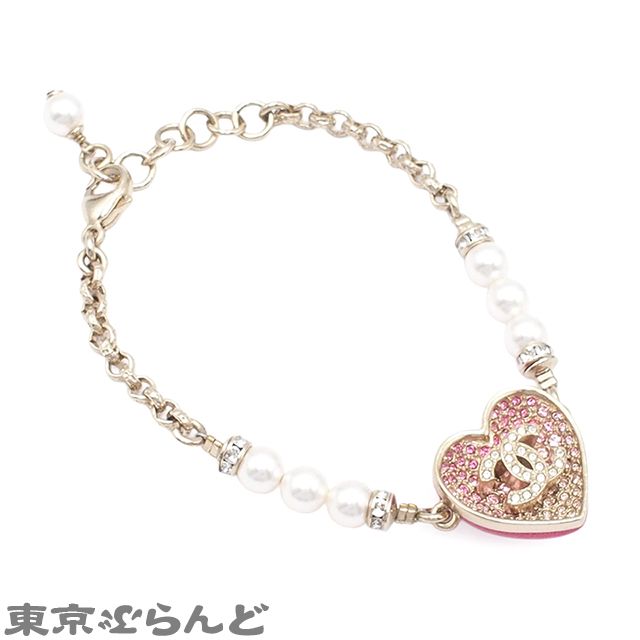 シャネル CHANEL ブレスレット ピンクxゴールド メタル コスチューム