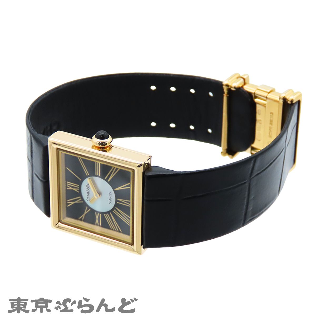 シャネル CHANEL 1989 マドモアゼル H0101 ブラック 黒 K18YG レザー