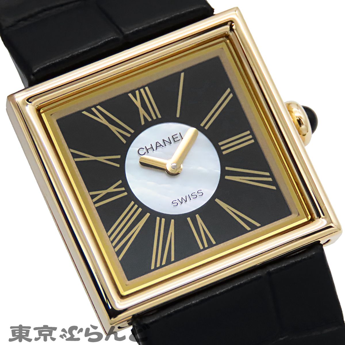シャネル CHANEL 1989 マドモアゼル H0101 ブラック 黒 K18YG レザー