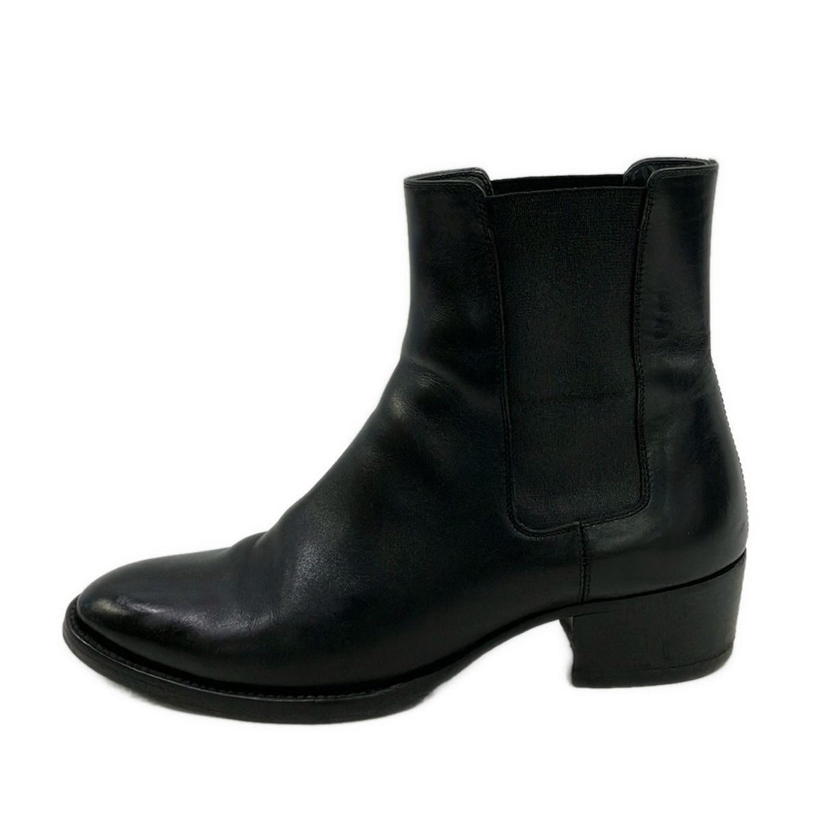 SAINT LAURENT PARIS(サンローランパリ) ショートブーツ 35 1/2 レディース - 359300 黒 サイドゴア/アウトソール張替済 レザー