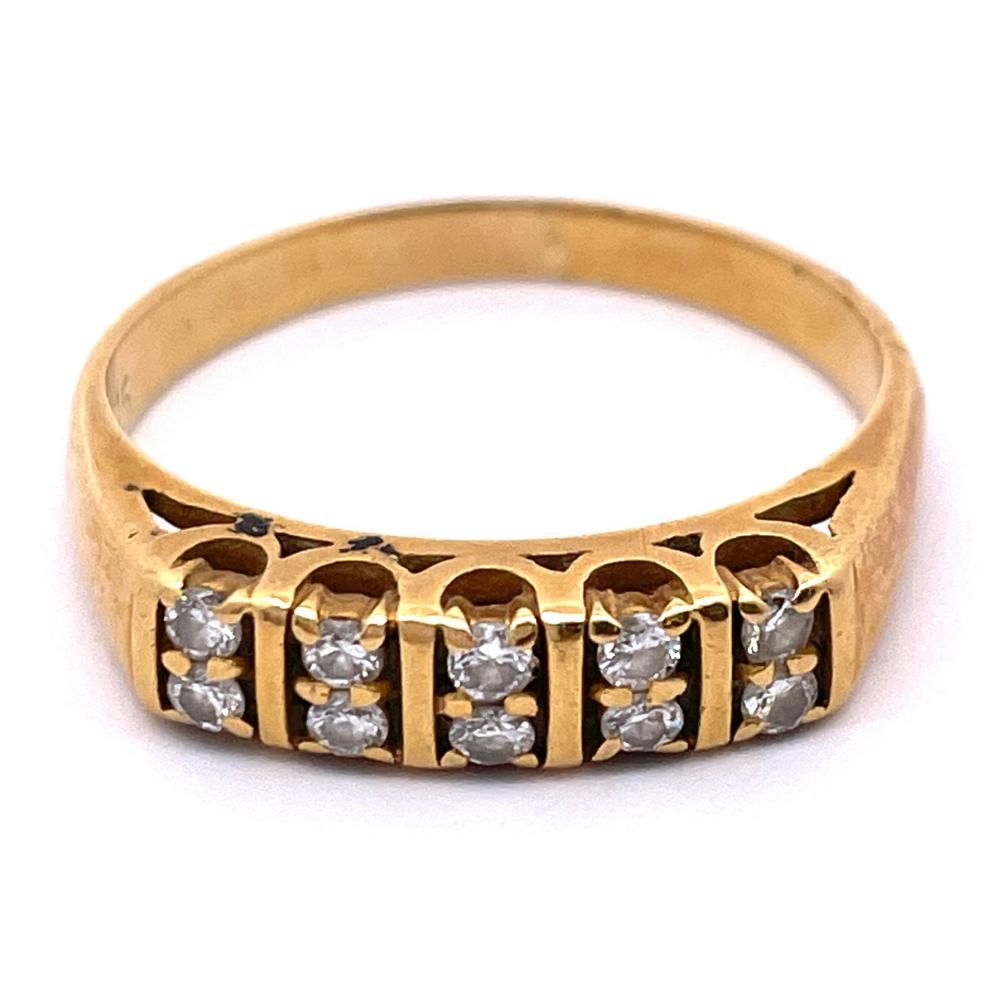 リング 指輪 ダイヤモンド 0.215ct 約15.5号 K18 3..5g デザイン ジュエリー【中古】