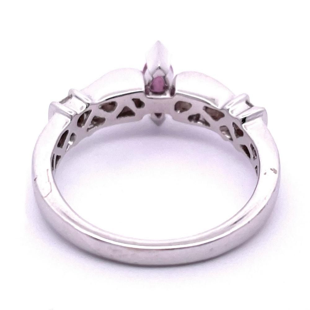 リング 指輪 ルビー 0.3ct 約11.5号 K18WG 3.9g デザイン ジュエリー