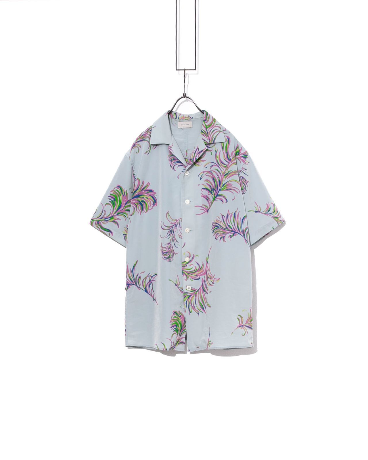 BED J.W. FORD ベッドフォード Open collar half sleeves feather開襟