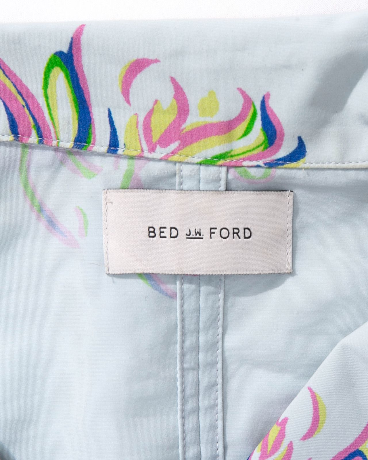 BED J.W. FORD ベッドフォード Open collar half sleeves feather開襟