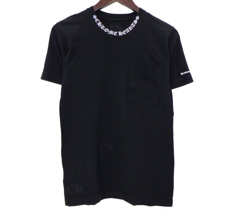クロムハーツ CH T-Shirt ネックロゴプリント 半袖Tシャツ 黒　XL クロムハーツ CHROME HEARTS 【 CH T SHRT 】 ネックロゴ プリント