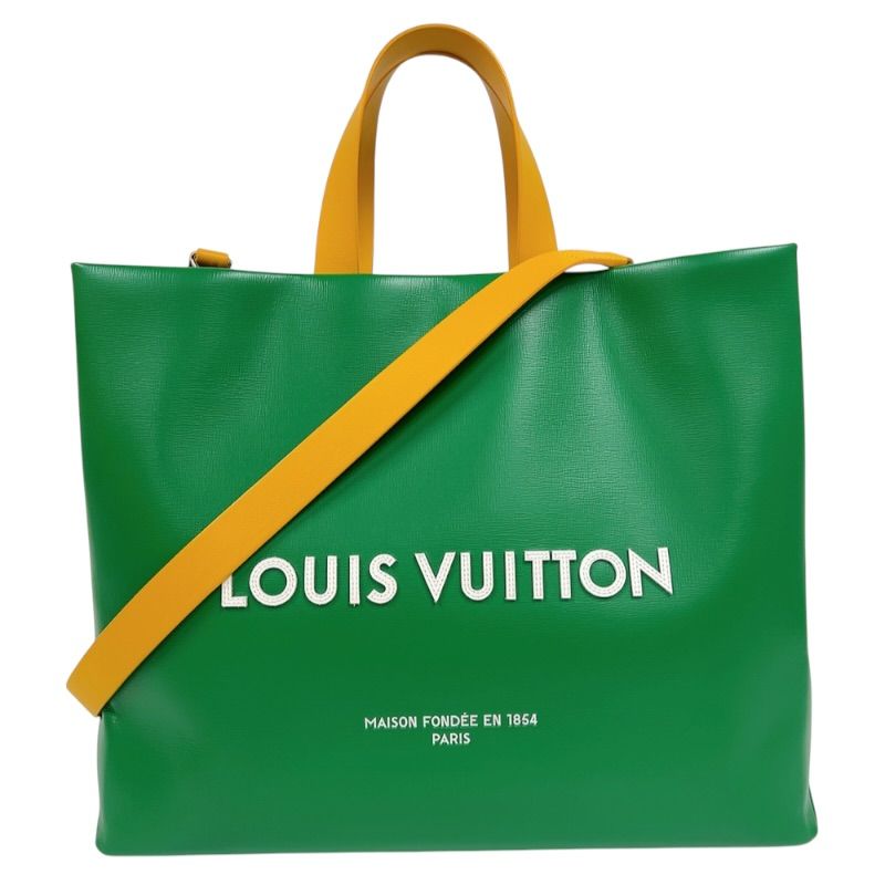 ルイ・ヴィトン LOUIS VUITTON ショッパートートMM M13982 ヴェル・イエロー カウハイドレザー レディース ショルダーバッグ
