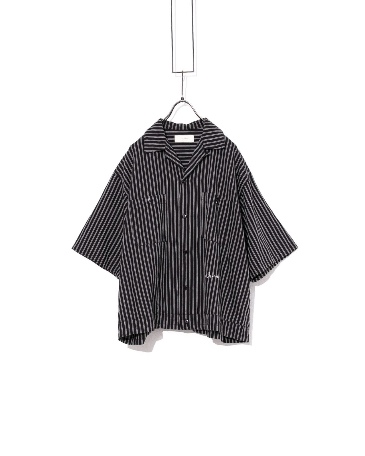 JieDa　ジエダ　OPEN COLLAR STRIPE SHIRTストライプ開襟半袖シャツ Jie-18S-SH09_iD260529-030