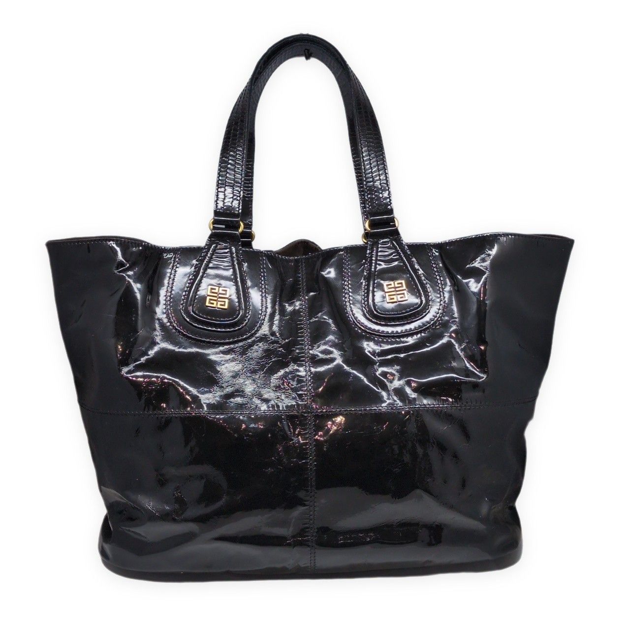 Givenchy クロコダイル調レザートートバッグ ナイチンゲール GIVENCHY ジバンシィ ナイチンゲール パテントレザー エナメルトート