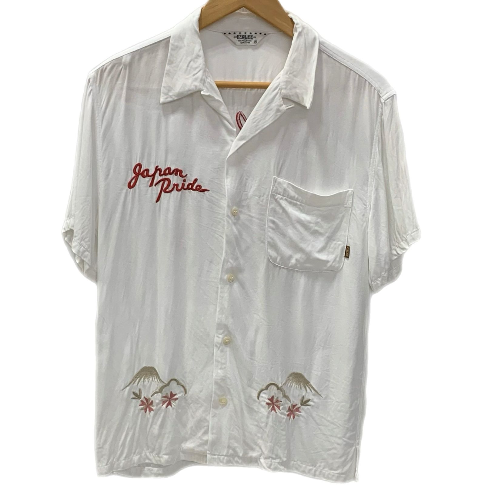 キャリー CALEE スーベニア レーヨン S/S SOUVENIR RAYON SHIRT 半袖シャツ ホワイト Mサイズ 201MT-6129
