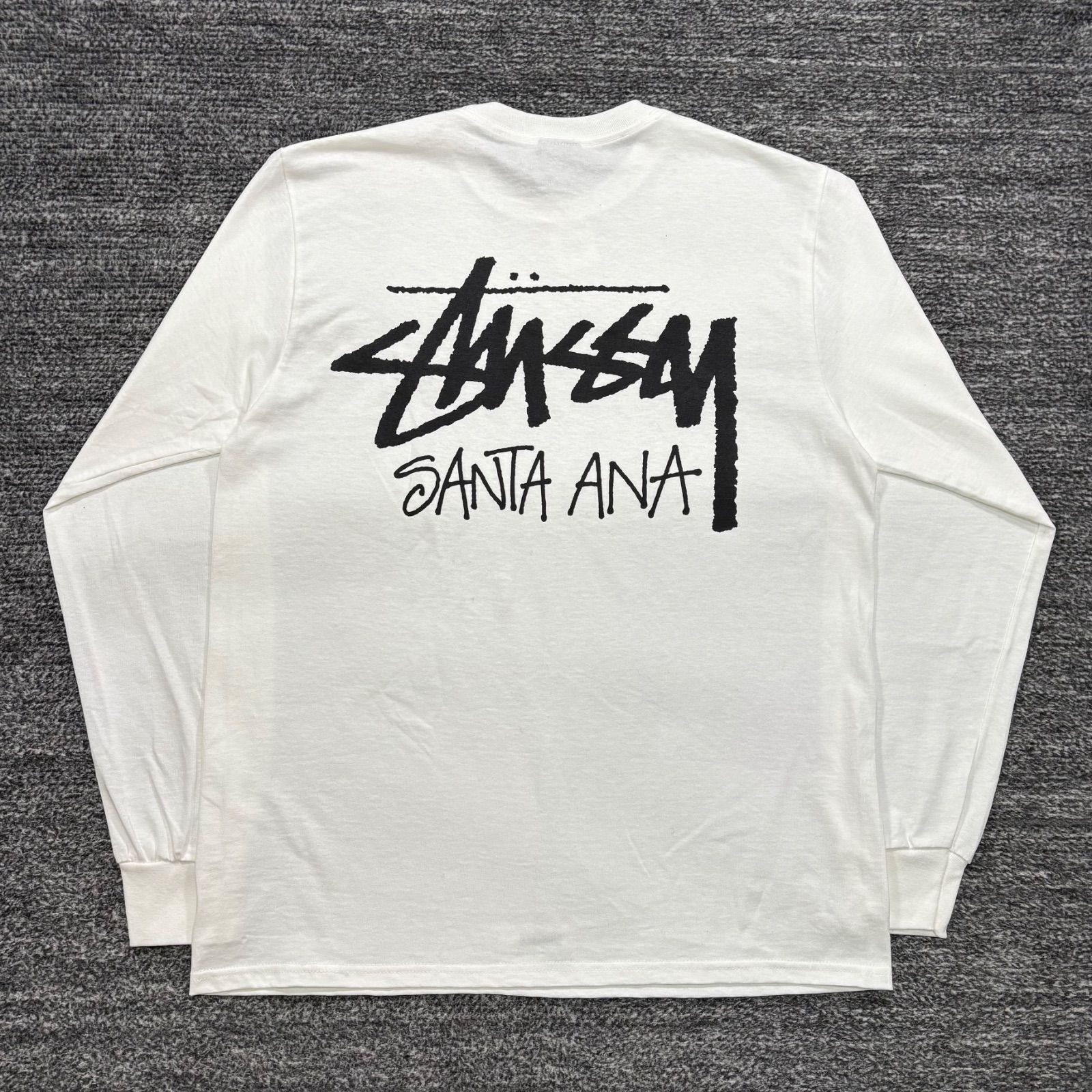 未使用品 STUSSY STOCK SANTA ANA LS TEE white M ステューシー ストック サンタアナ ロンT ホワイト