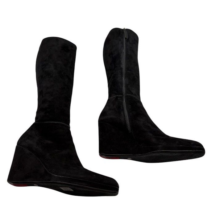 PRADA スエード ロングブーツ PRADA プラダ スエード ロングブーツ 37 (約24.0cm) ブランド おしゃれ