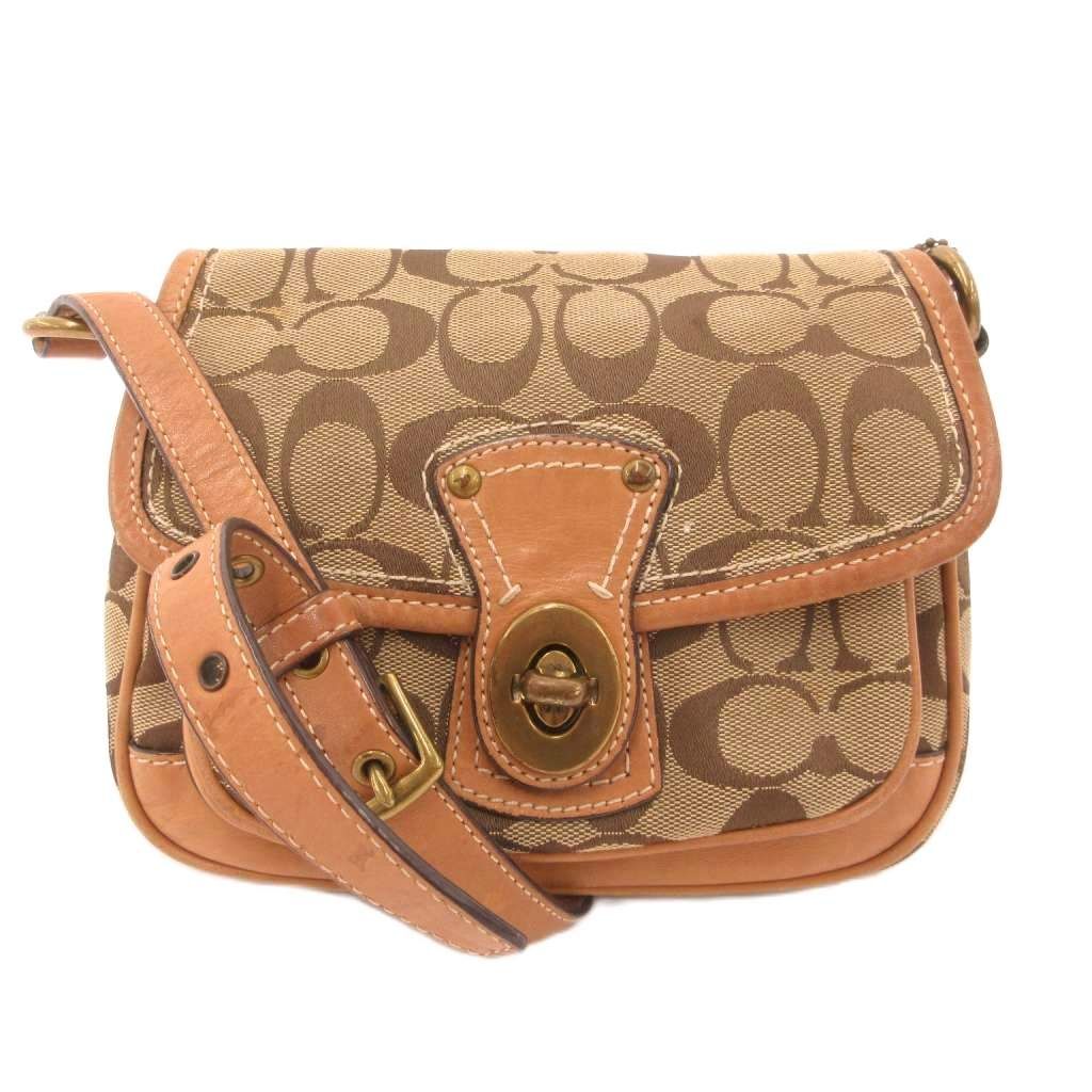 コーチ COACH 10566 ショルダーバッグ キャンバス レザー ベージュ /JS ■GY11