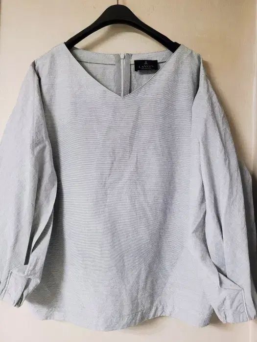 LANVIN COLLECTION ランバンコレクション リネン混 オーバーサイズ Vネック ブラウス ポール1338 8,881円