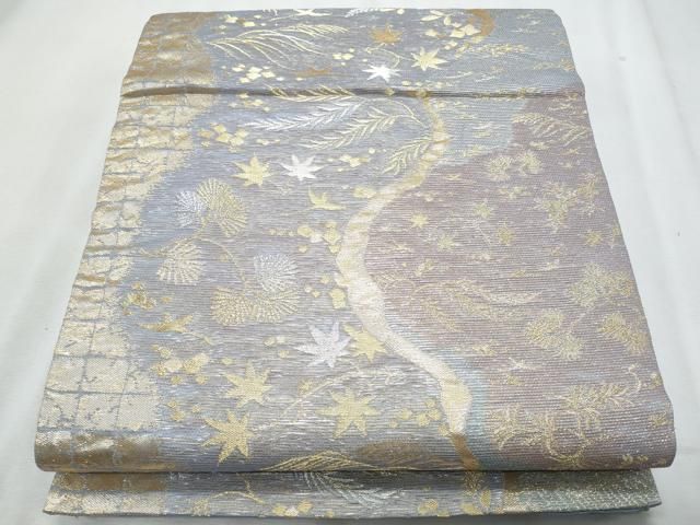 平和屋着物＊夏物　六通柄袋帯　道長吹き寄せ文　金銀糸　正絹　逸品　CABI5727fb