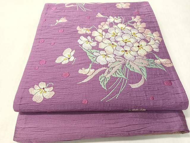 平和屋着物●両面　六通柄袋帯　束ね花文　正絹　逸品　未使用　CABI4190vp