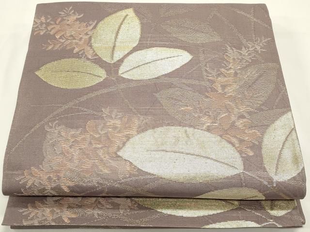 平和屋着物＊夏物　六通柄袋帯　草花文　金糸　正絹　逸品　DABH1631cd