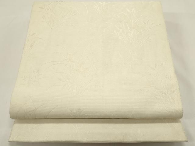 平和屋着物＊夏物　六通柄袋帯　草花文　金糸　正絹　逸品　DABH1636cd