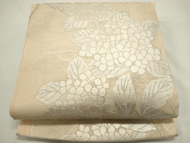 平和屋着物＊夏物　六通柄袋帯　紫陽花　銀糸　正絹　逸品　DABH1637cd