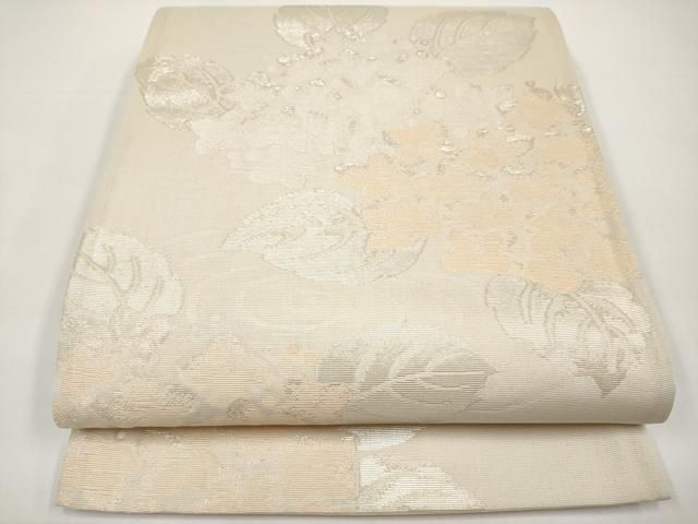 平和屋着物＊夏物　六通柄袋帯　紫陽花　銀糸　正絹　逸品　CABI8444tx