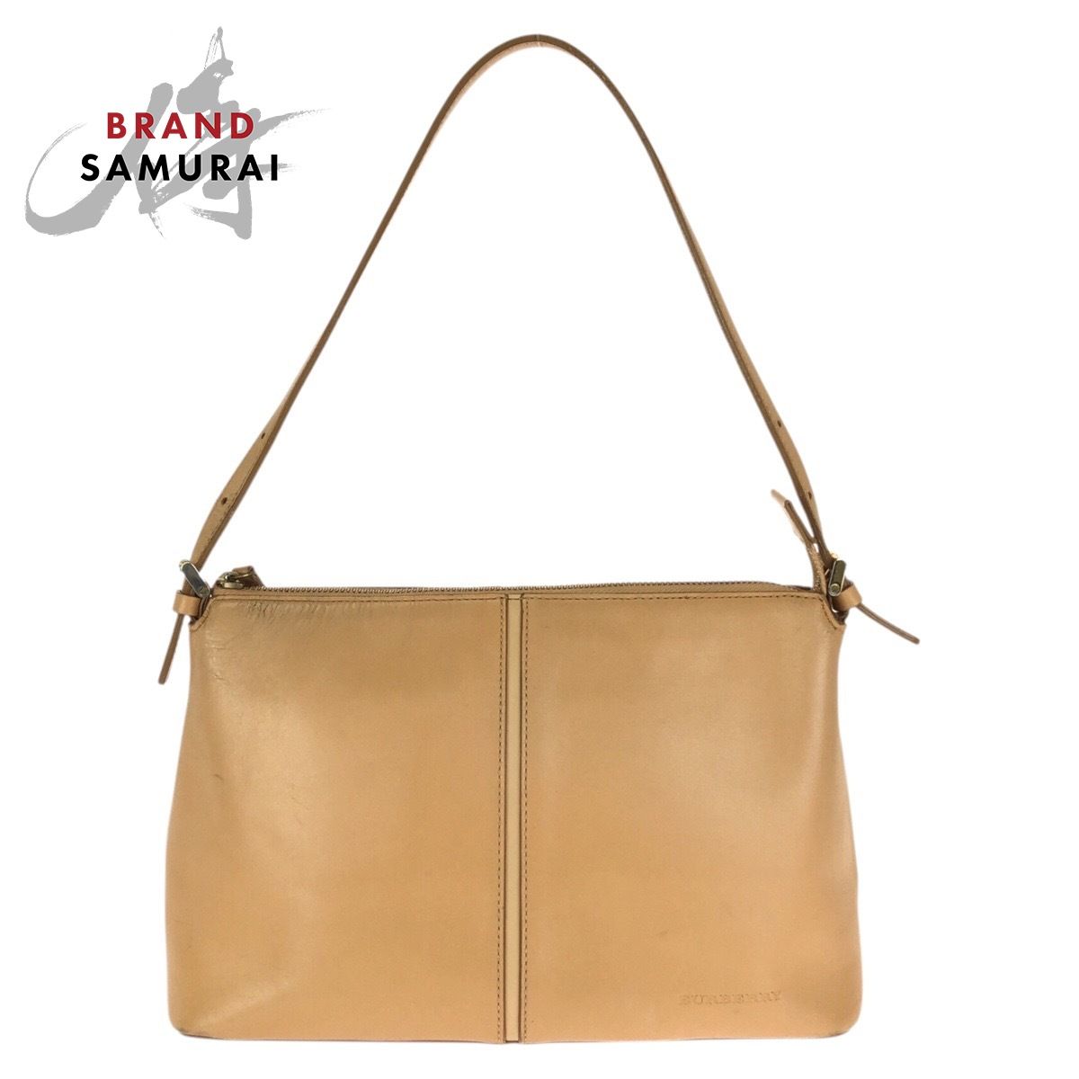 BURBERRY バーバリー ロゴ ベージュ ゴールド金具 レザー ショルダーバッグ ハンドバッグ レディース 602774【中古】