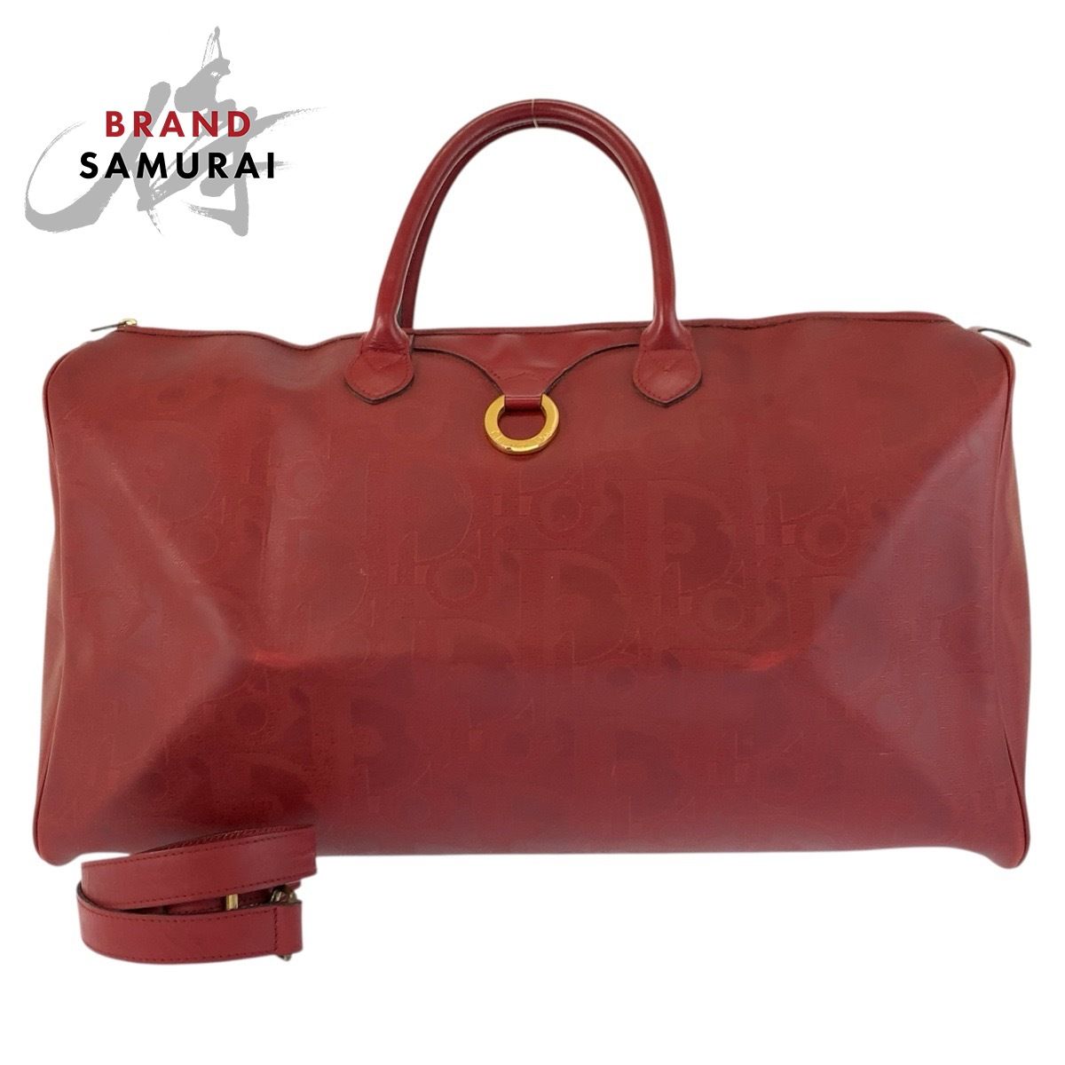 Christian Dior クリスチャンディオール ヴィンテージ トロッター レッド ボストンバッグ ショルダーバッグ 2way レディース 602594【中古】