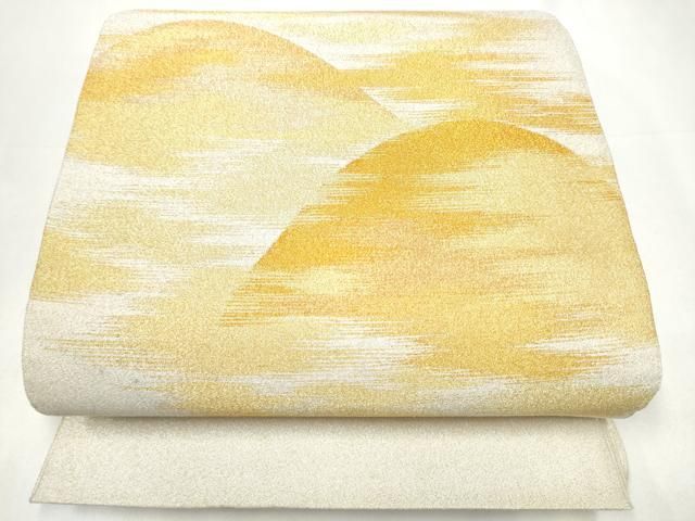 平和屋着物●太鼓柄袋帯　綴れ　遠山霞文　金糸　正絹　逸品　CABI0386hy