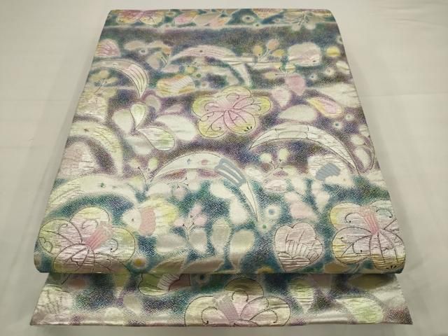平和屋着物●全通柄袋帯　辻が花　金銀糸　正絹　逸品　AABJ6980pf