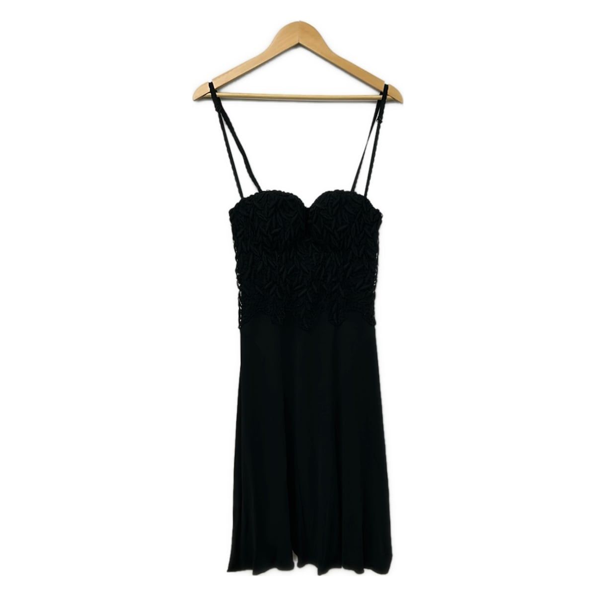 BLUMARINE(ブルマリン) ワンピース サイズI42 M レディース美品 - 黒 キャミワンピ/ひざ丈/レース