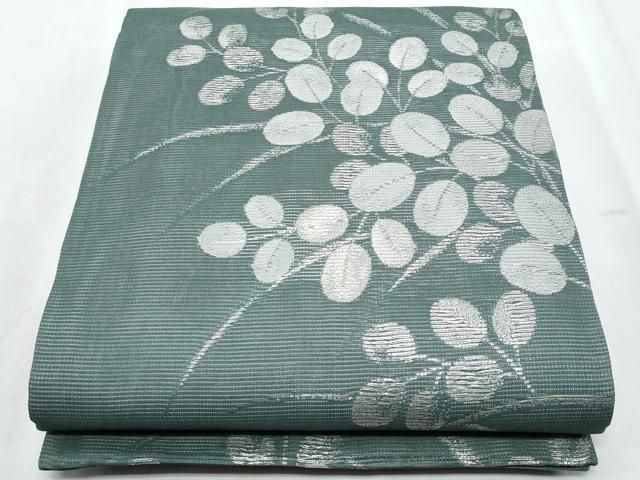 平和屋着物＊夏物　六通柄袋帯　萩　銀糸　正絹　逸品　CABH8394fb