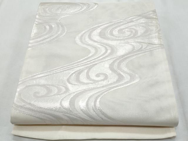 平和屋着物＊夏物　六通柄袋帯　流水文　銀糸　正絹　逸品　CABI5603fb