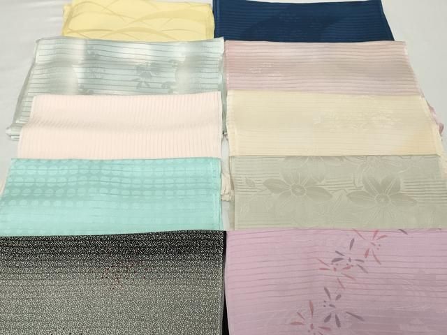 平和屋着物＊夏物 和装小物 帯揚げ10枚セット 絽 縦絽　蜻蛉 トンボ 撫子地紋 芝地紋 水玉地紋　全て正絹 逸品 DABH2025zzz 14,820円
