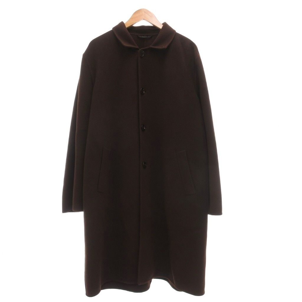 アルマーニ コレツィオーニ ARMANI COLLEZIONI 美品 archive ロングステンカラーコート ウール 茶色 ブラウン /MG ■ECC005