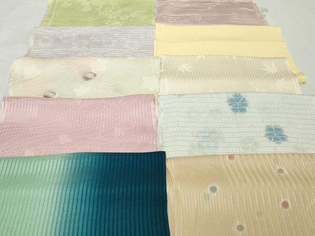 平和屋着物＊夏物 和装小物 帯揚げ10枚セット 絽 縦絽 絽縮緬 紗　千鳥 梅 撫子 楓 芝　金糸　全て正絹 逸品 DABH2034zzz