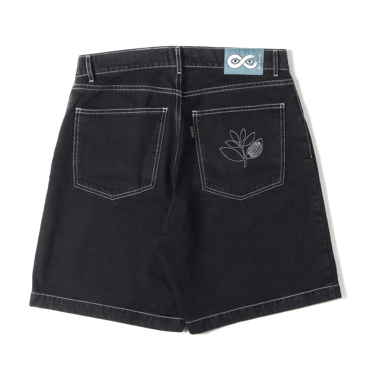 【美品】Magenta Skateboards マジェンタ スケートボード パンツ ブラック 黒 サイズ:S | 24SS アイコン刺繍 デニムショーツ(OG DENIM LONG SHORTS) | ボトムス ショートパンツ【メンズ】【中古】