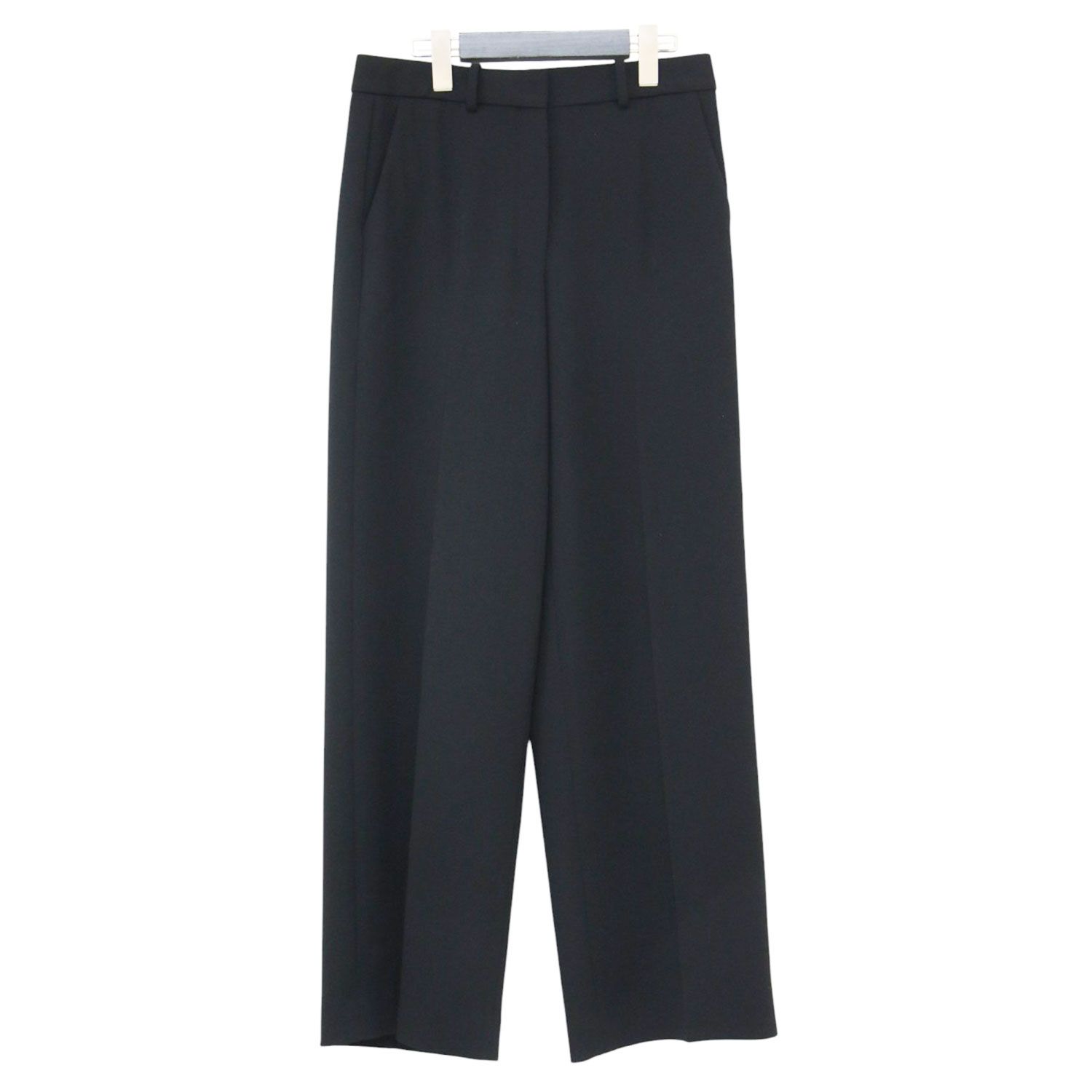 Theory セオリー パンツ ブラック 黒 サイズ:2(M) | 25春夏 ストレート ワイドパンツ | Admiral Crepe Relax Straight Pant | スラックス センタープレス | ボトムス ズボン 日本製【レディース】【中古】