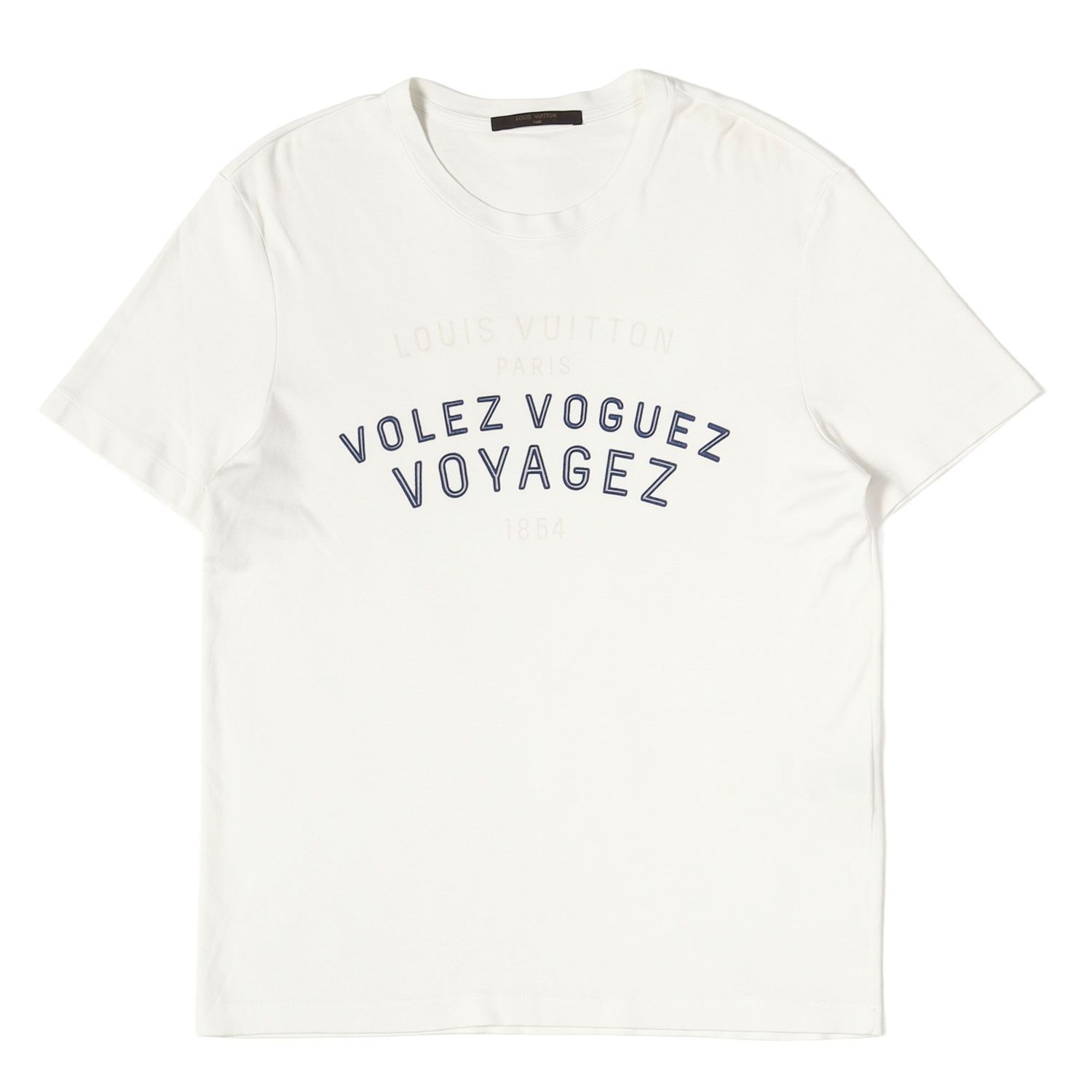 LOUIS VUITTON ルイヴィトン Tシャツ ホワイト 白 サイズ:M | キム・ジョーンズ期 | 16AW カレッジロゴ クルーネック Tシャツ | RM162 CMS HAY01W | トップス カットソー 半袖 | イタリア製【メンズ】【中古】