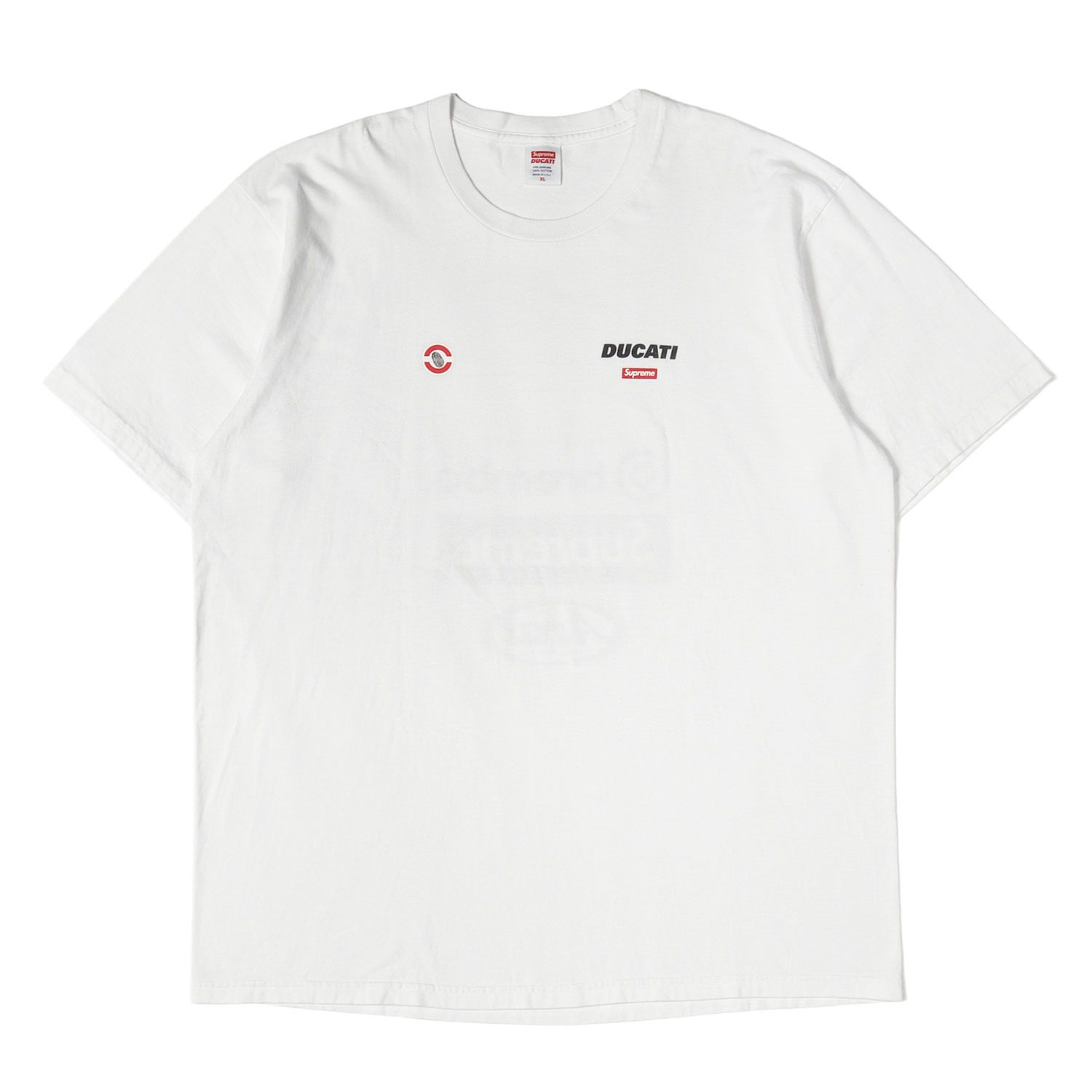 Supreme シュプリーム Tシャツ ホワイト 白 サイズ:XL | 24SS ×Ducati スポンサーロゴ クルーネック Tシャツ (Logos Tee) | トップス カットソー 半袖 | コラボ【メンズ】【中古】