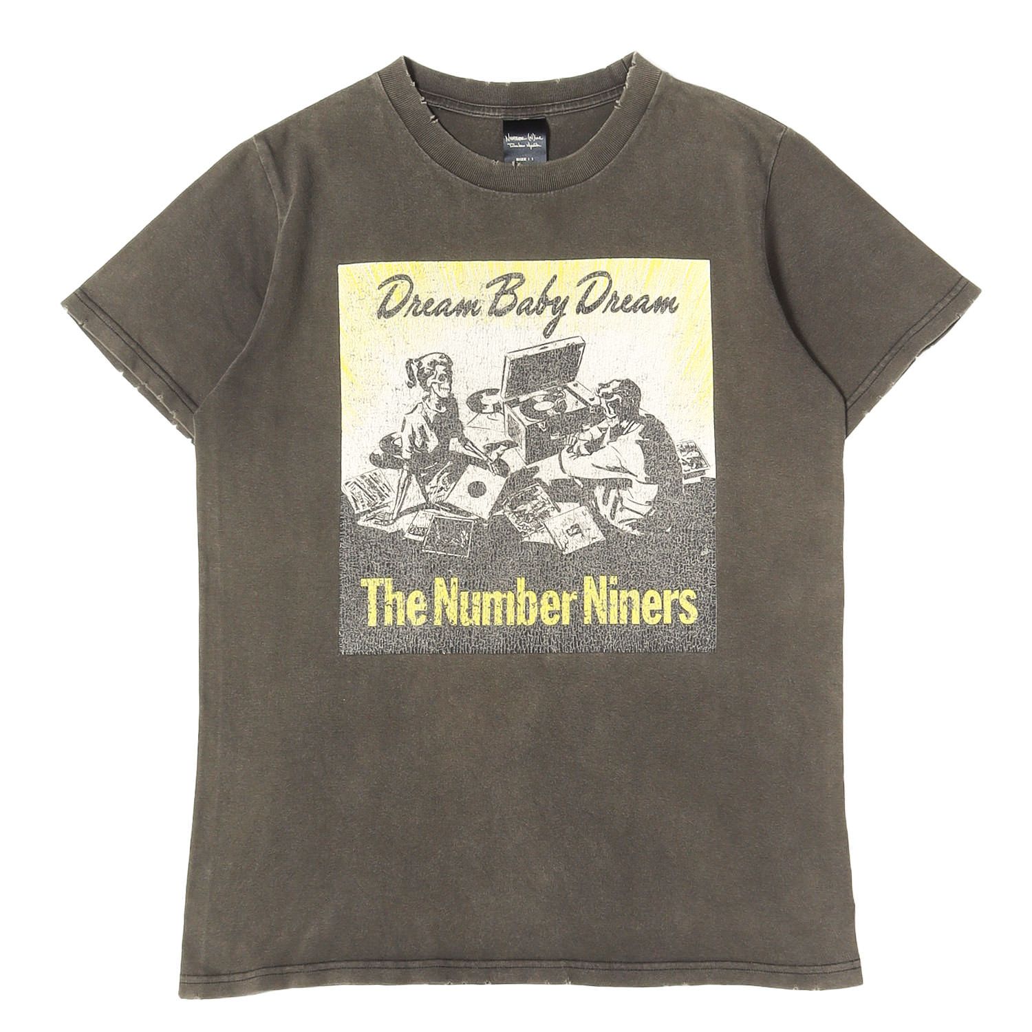 NUMBER (N)INE ナンバーナイン Tシャツ ブラック 黒 サイズ:1 | 04SS ドリーム期 ダメージ加工 スカルグラフィック Tシャツ | トップス カットソー 半袖 | アーカイブ【メンズ】【中古】
