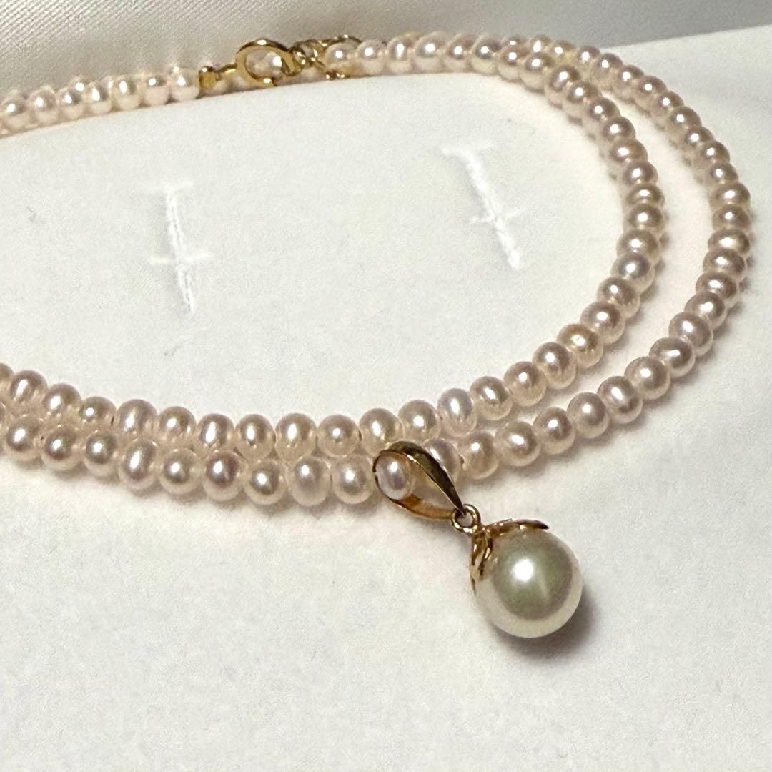 美品　K18 パールネックレス　真珠　ゴールド　金　8mm アクセサリー