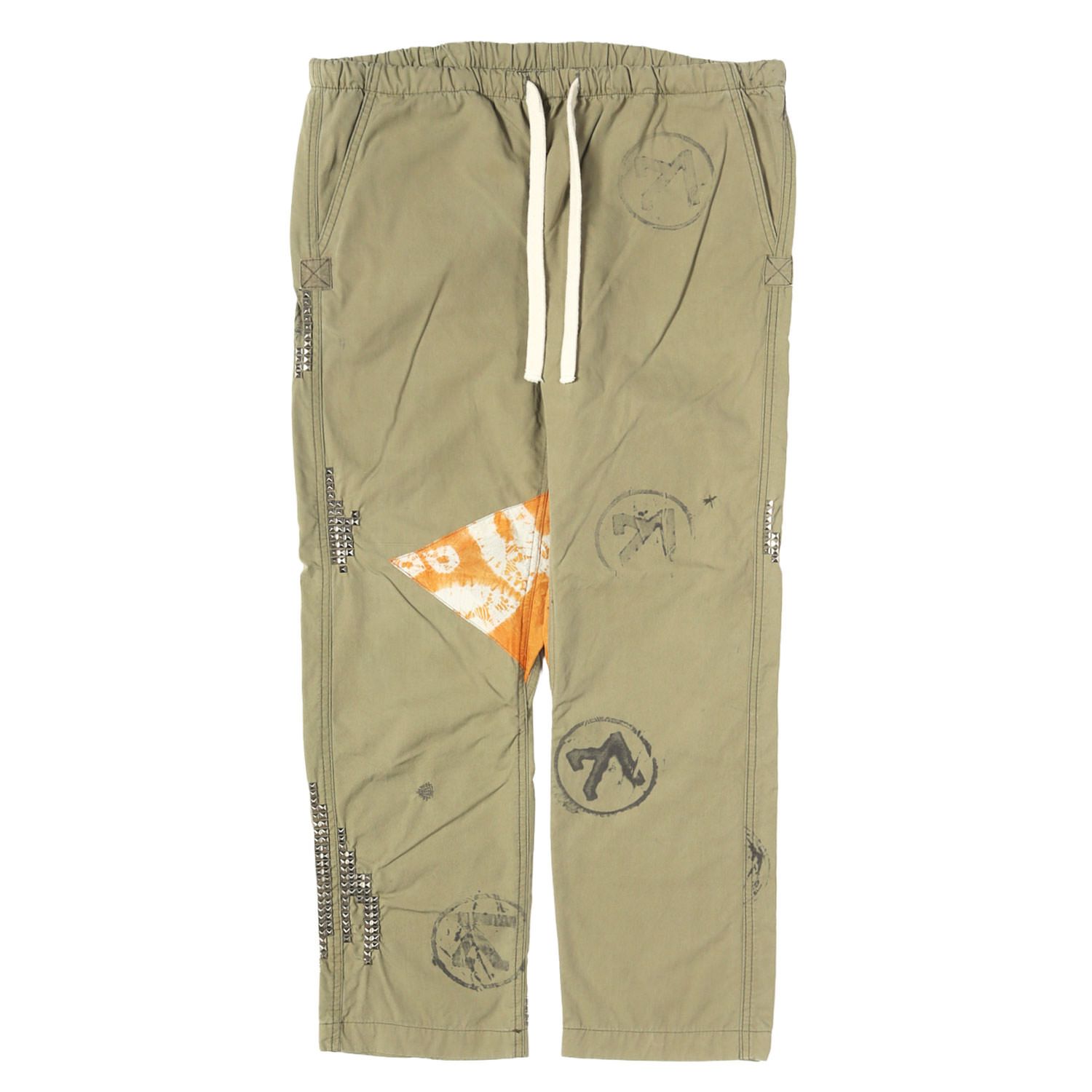 FREE CITY フリーシティ パンツ カーキ サイズ:M | スタッズ 切替 イージーパンツ | MADE IN USA | ボトムス ズボン【メンズ】【中古】