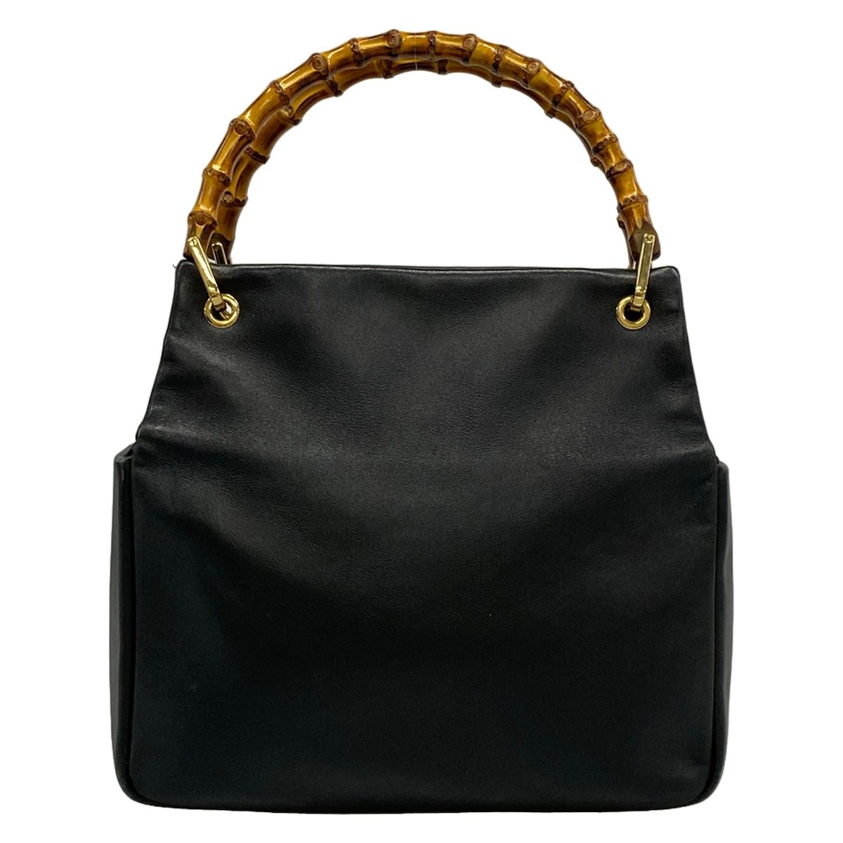 GUCCI(グッチ) ハンドバッグ バンブー 黒 レザー - メルカリ