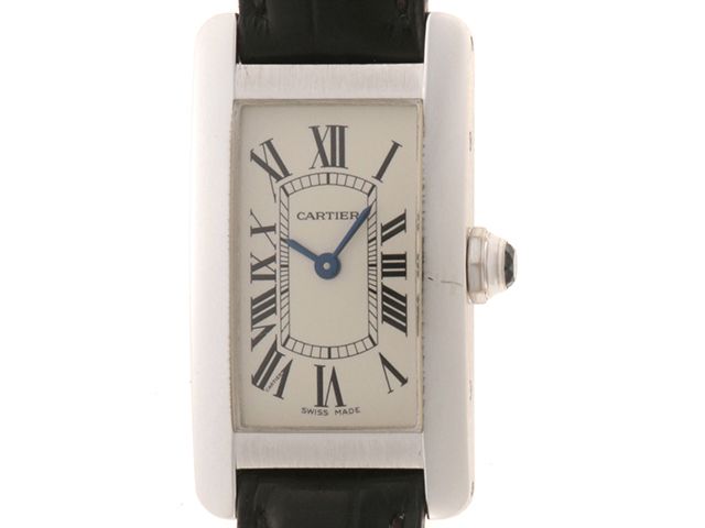 CARTIER カルティエ タンクアメリカン SM W2601956 腕時計 K18ホワイトゴールド/鰐革 シルバー文字盤 クオーツ レディース【中古】472