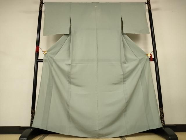 平和屋着物＊夏物　色無地　絽　柳鼠色　正絹　逸品　AABJ8017jd