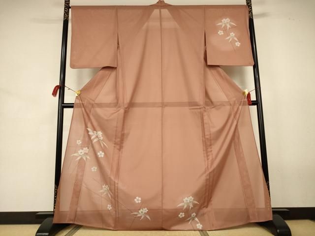 平和屋着物＊夏物　訪問着　絽　流水花文　洗える着物　AABJ8024jd 18,980円
