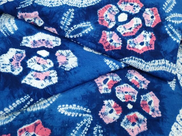 平和屋着物∴夏物　浴衣　有松鳴海絞り　枝花吉祥文　綿　逸品　CABH1522ng